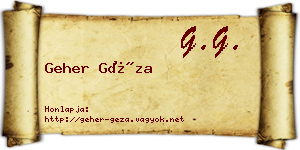 Geher Géza névjegykártya